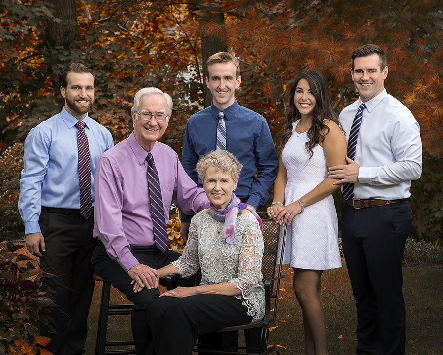 fall family home portrait in Oakwood Ohio by Dan Cleary of Cleary Creative Photography