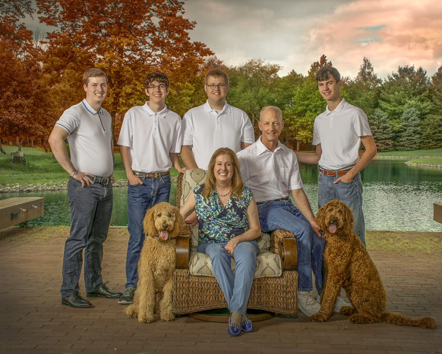 family portrait at their house in Centerville Ohio by Dan Cleary of Cleary Creative Photography