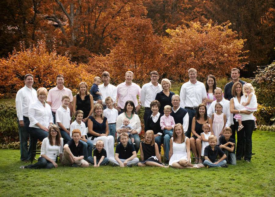 large family portrait at Smith Garden Oakwood Ohio by Dan Cleary of Cleary Creative Photography