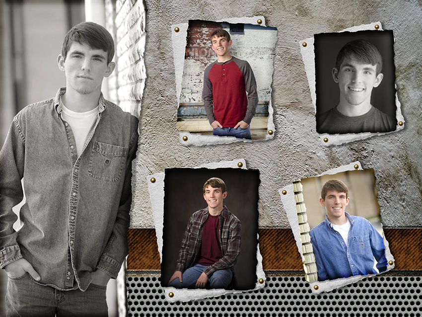 high school senior boy photo montage by Cleary Creative Photography in Dayton Ohio