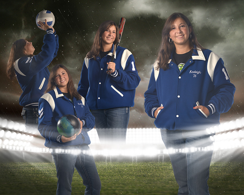 high school senior girl sports collage by Cleary Creative Photography in Dayton Ohio