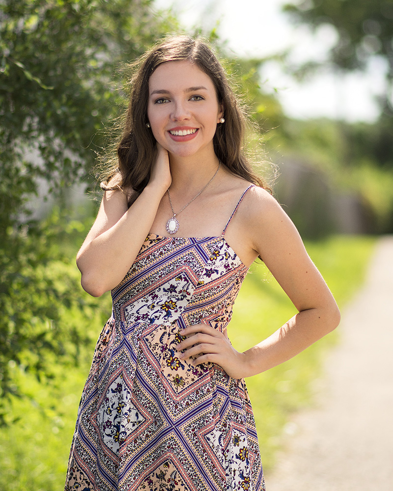 outdoor high school senior portrait of girl standing by Cleary Creative Photography in Dayton Ohio