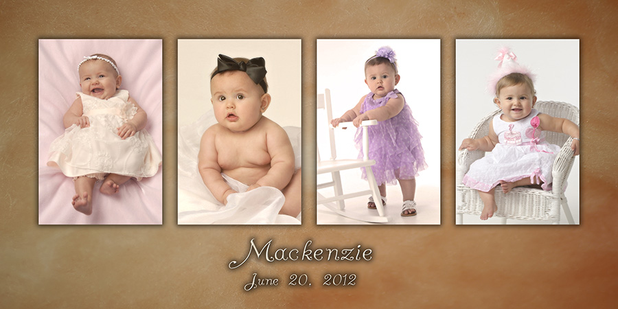 Baby girl first year photogaphy panel