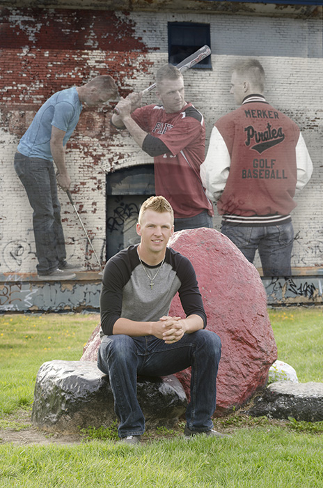 High school senior boy portrait collage by Dan Cleary of Cleary Creative Photography in Dayton Ohio