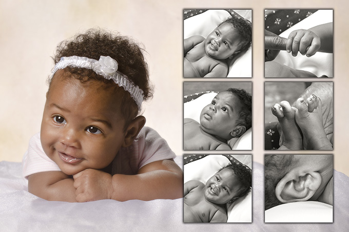 African American 3 month baby portrait by Dan Cleary of Cleary Creative Photography in Dayton Ohi
