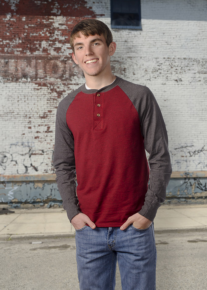 Color studio portrait of high school senior boy by Dan Cleary of Cleary Creative Photography in Dayton Ohio