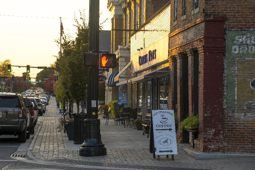Downtown Tipp City at sunset by Dan Cleary of Cleary Creative Photography in Dayton Ohio