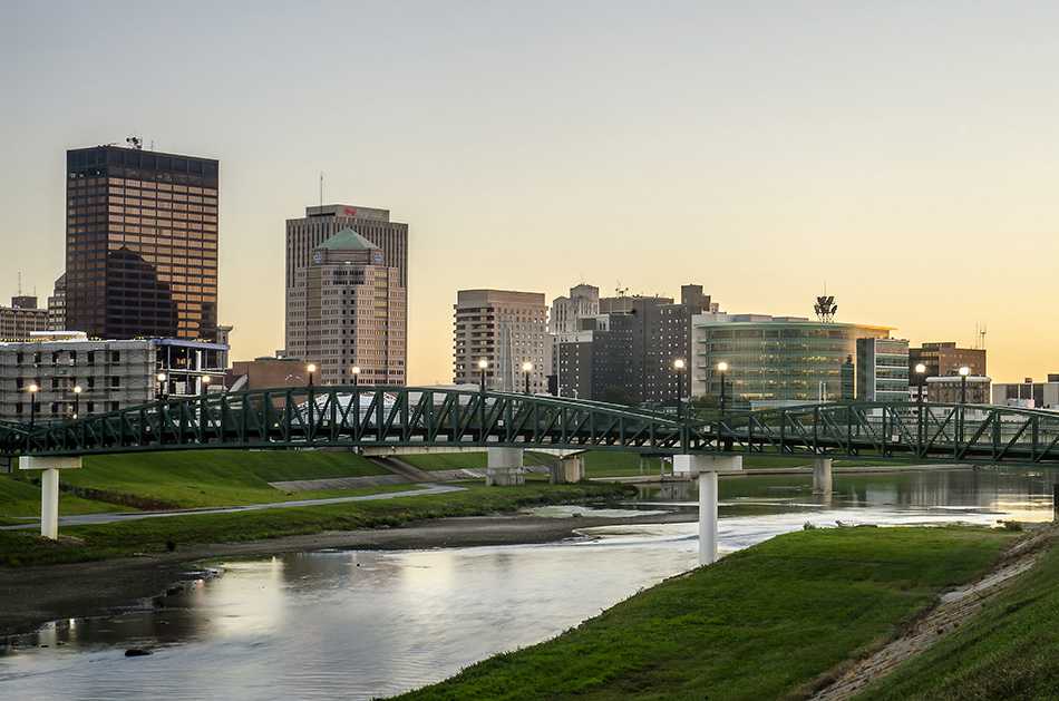 Sunset of Downtown Dayton Ohio skyline by Dan Cleary of Cleary Creative ...