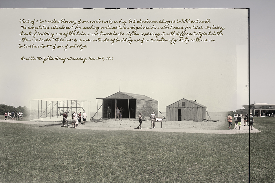 Wright Brothers photograph, Nov 24th 1903 by Dan Cleary of Cleary Creative Photography in Dayton Ohio