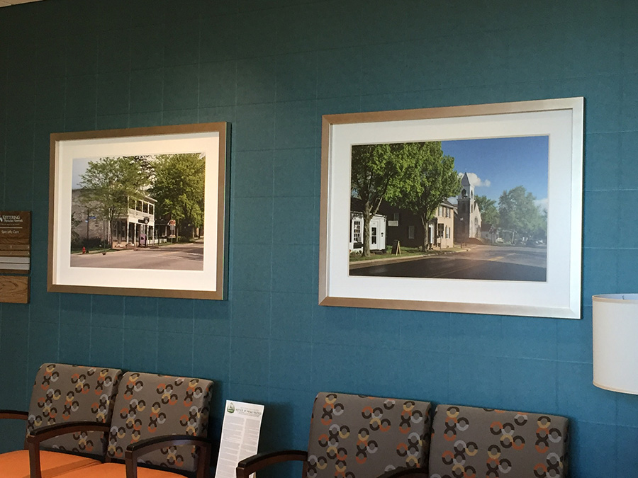 photographs on display in Springboro Ohio Kettering Health medical building by Dan Cleary of Cleary Creative Photography
