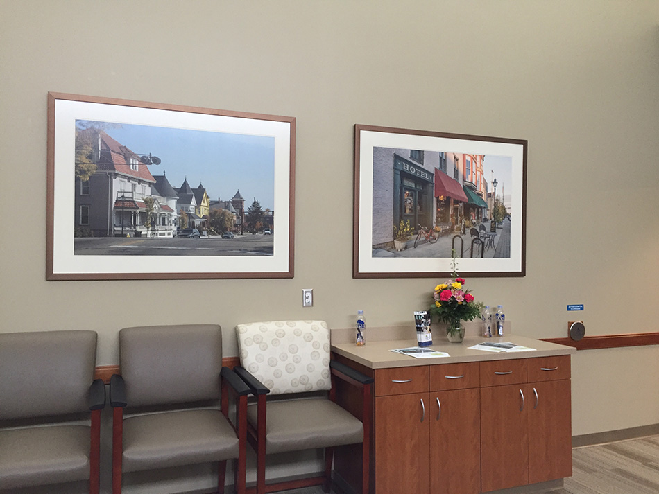 photographs on display in Tipp City Ohio Kettering Health medical building by Dan Cleary of Cleary Creative Photography