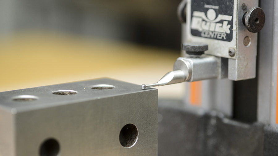 Measuring tool in machine shop for company website by Dan Cleary of Cleary Creative Photography in Dayton Ohio