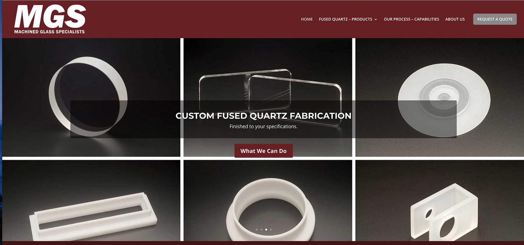 Machine Glass Specialist web page by Dan Cleary of Cleary Creative Photography in Dayton Ohio