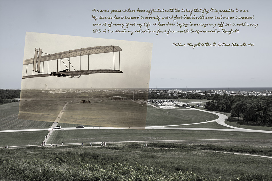 Wright Brothers View From The Top Of Big Kill Devil Hill by Dan Cleary in Dayton Ohio