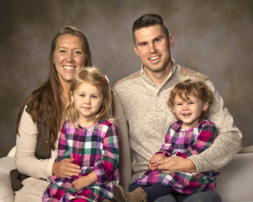 studio family portrait with little children by Dan Cleary of Cleary Creative Photography in Dayton Ohio