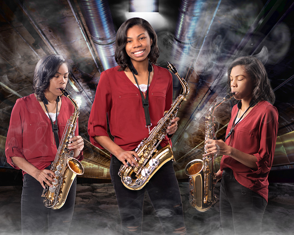 High School senior Saxaphone player by Dan Cleary of Cleary Creative Photography in Dayton Ohio