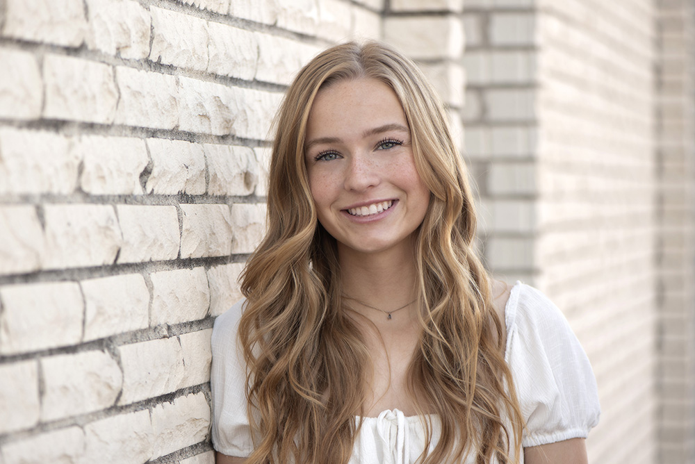 high school senior girl with blowing hair by Dan Cleary of Cleary Creative Photography in Dayton Ohio