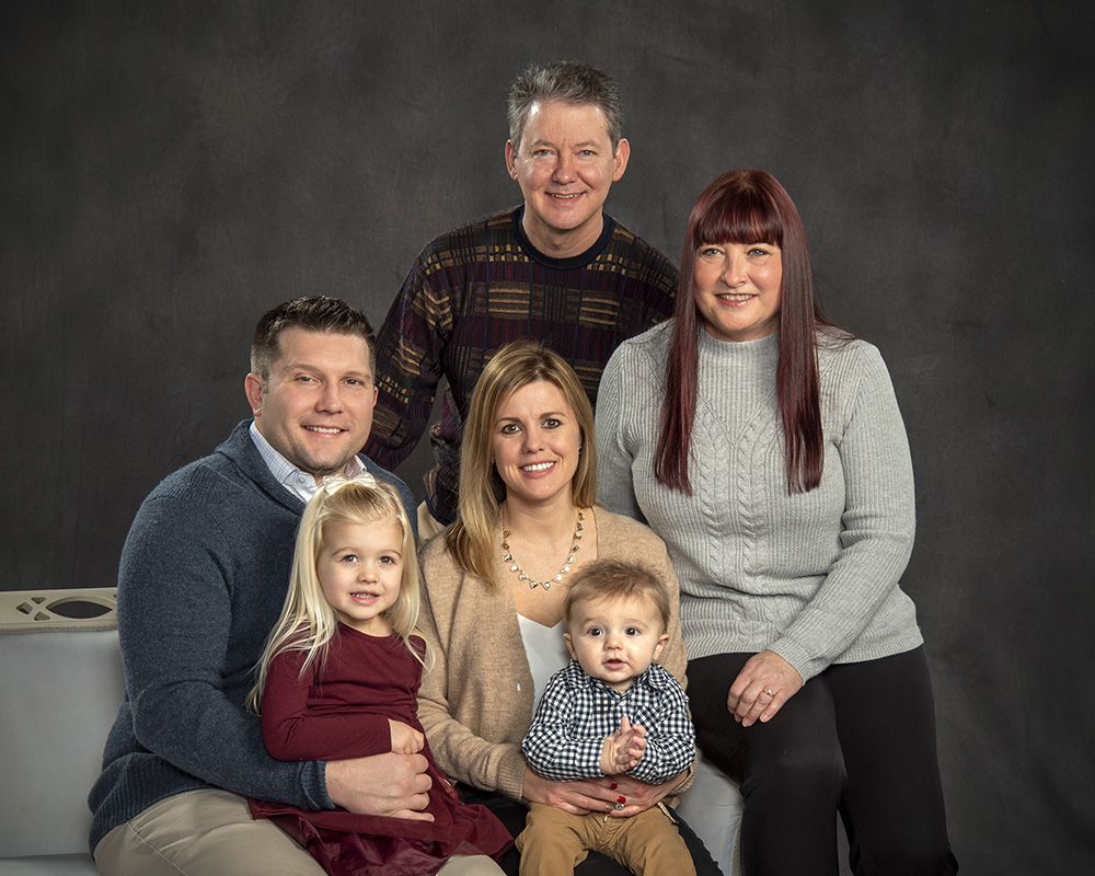 Studio portrait family with grandparents by Dan Cleary of Cleary Creative Photography in Dayton Ohio
