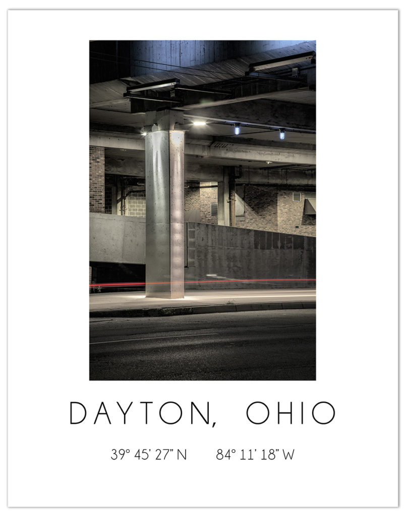 Dayton Poster Neon street by Dan Cleary of Cleary Creative Photography