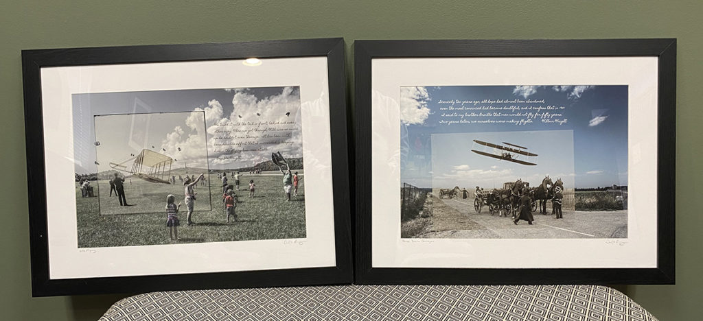 two Wright Brothers framed photographs