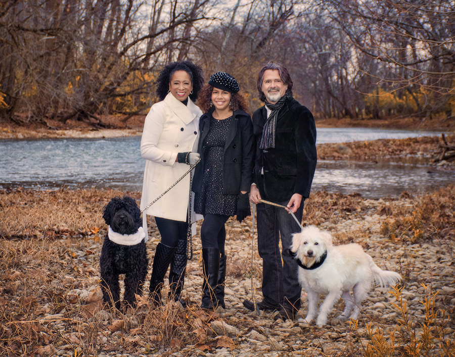 Late fall Family outdoor portrait with dogs by Dan Cleary
