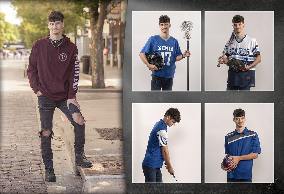 high school senior boy photographed in the Oregon District of Dayton by Dan Cleary